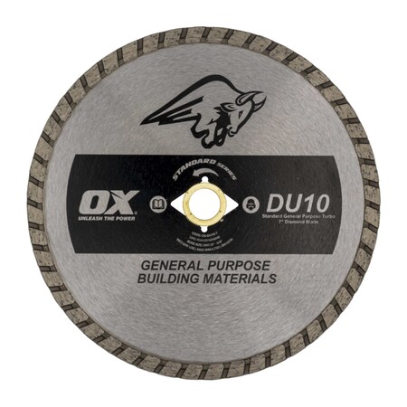 Ox Tools Standard General Purpose Turbo Diamond Blade | Diameter: 14" / 356mm | Bore: 7/8" - 5/8" / 22mm - 15mm OX-DU10-14